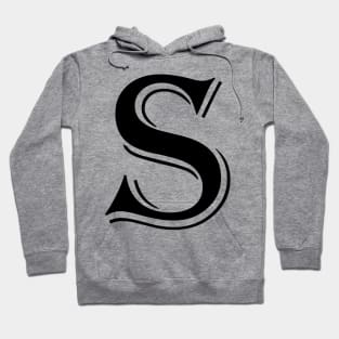 Black letter S in vintage style Hoodie